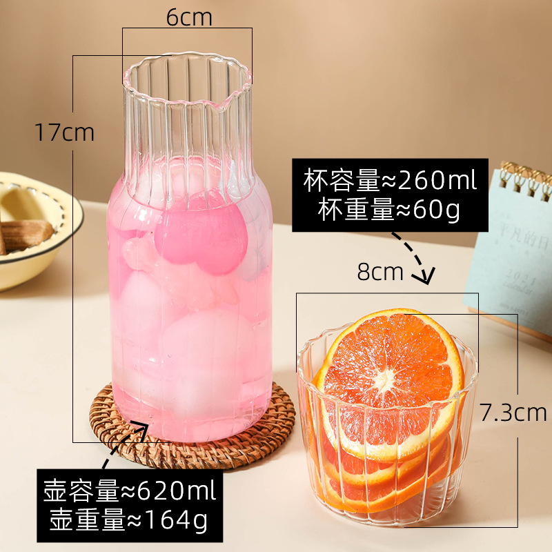Botella de jugo doméstica de pequeña capacidad con tapa de vidrio vertical, una olla de agua fría, una olla de agua fría para beber