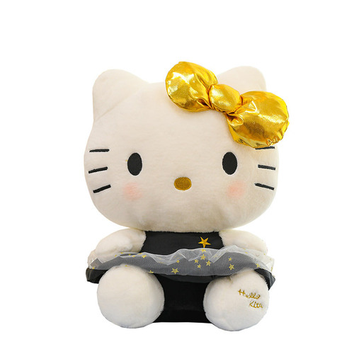 Foreign trade new black gold Hello Kitty large Kuromi plush doll for girls cute children's doll KT cat doll