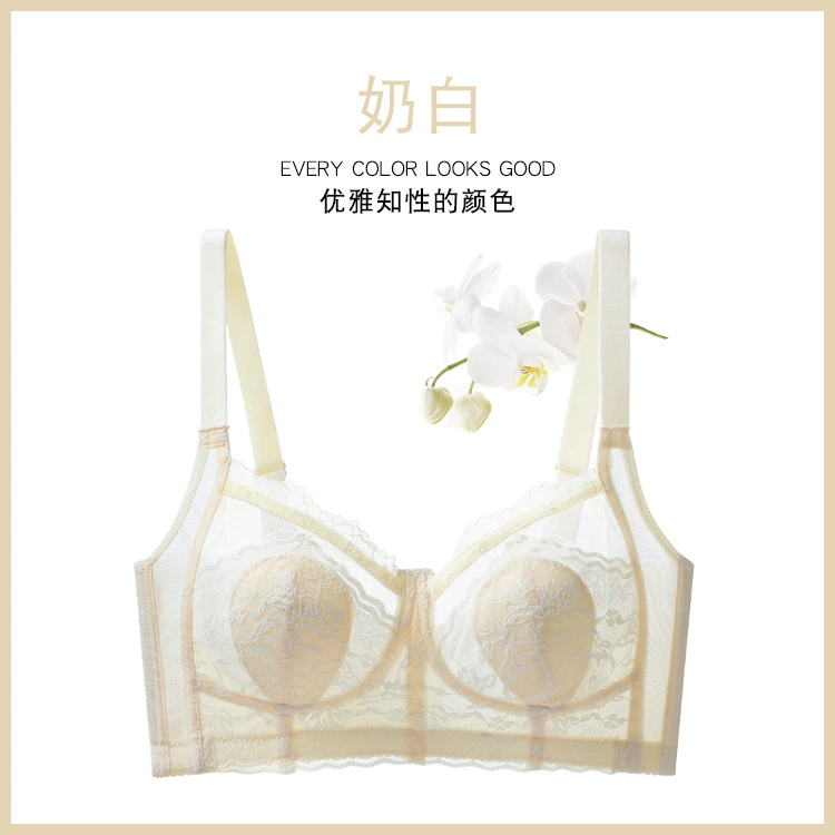 Wireless Support Bra, summer ultra-thin plus-size, lace-style, sizes 34–44 (75–100 BCD)