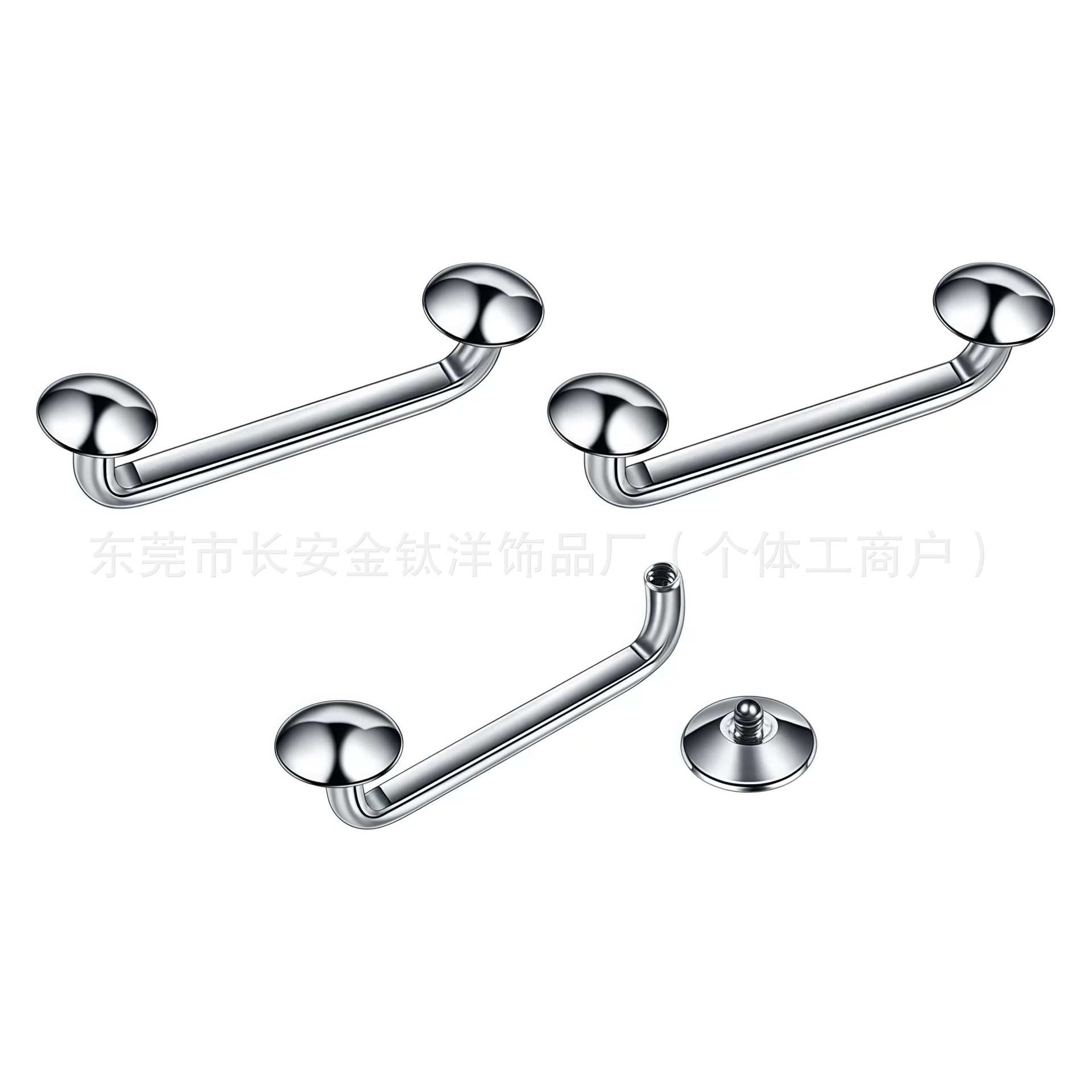 F136 Titanium Right-Angle Curved Round Base Double-Ended Implant Clavicle Nail G23 Titanium Alloy Piercing Jewelry detail image 8