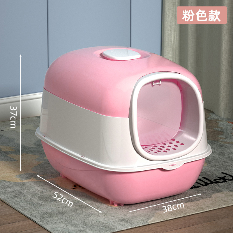 Arenero grande para gatos, totalmente cerrado, esterilización UV, desodorización automática, tapa abatible