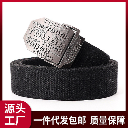 TOUGH Canvas Belt for Men Korean Style Youth Student Outdoor Casual Pants Belt for Women Canvas Wholesale Smooth Buckle