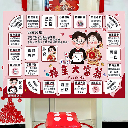 Wedding game mat to pick up the bride, Monopoly wedding blockage, tricking the groom and groomsmen, creative funny props set