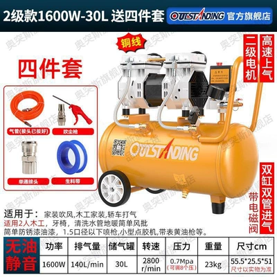 Hava kompressorları Air Compressor Inflatable Oil-Free Silent - brass-1600w-30lgift-package