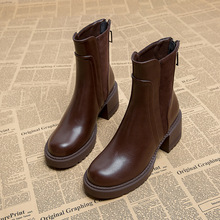 721-7高跟马丁靴女2023秋冬季新款百搭气质洋气高端短靴子