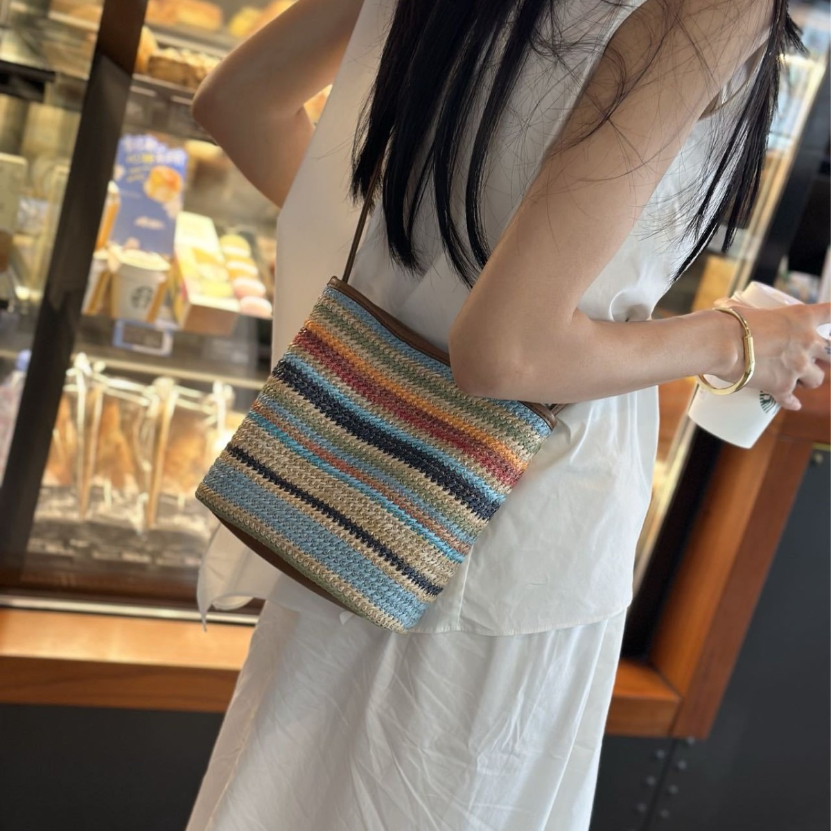 Raffia Woven Large Capacity Crossbody Handbag Letter Tote Shoulder Bag Travel 2026 Summer New Arrival - Thumbnail 2