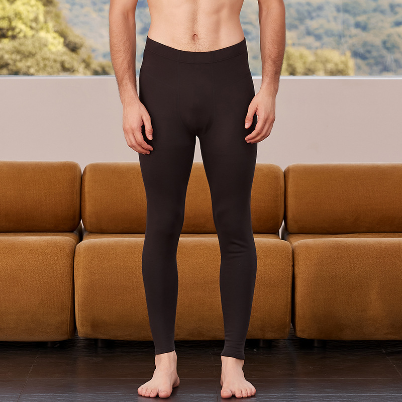 Quần legging len nguyên chất mỏng Hengyuanxiang ôm sát, giữ ấm mùa thu đông — Màu xanh hải quân nam