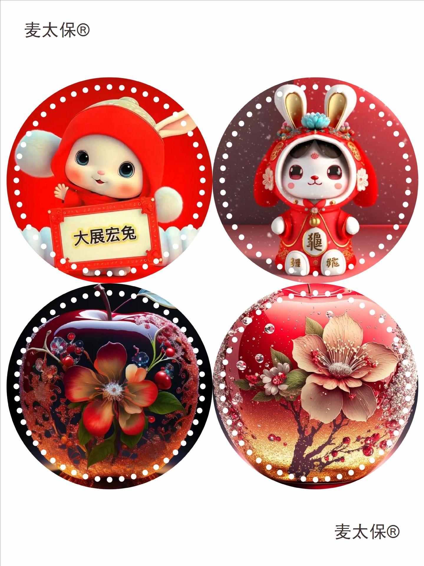 亚克力板塑料水晶双面印花手工编织牌发泡藤萝筐篮子底麦太保