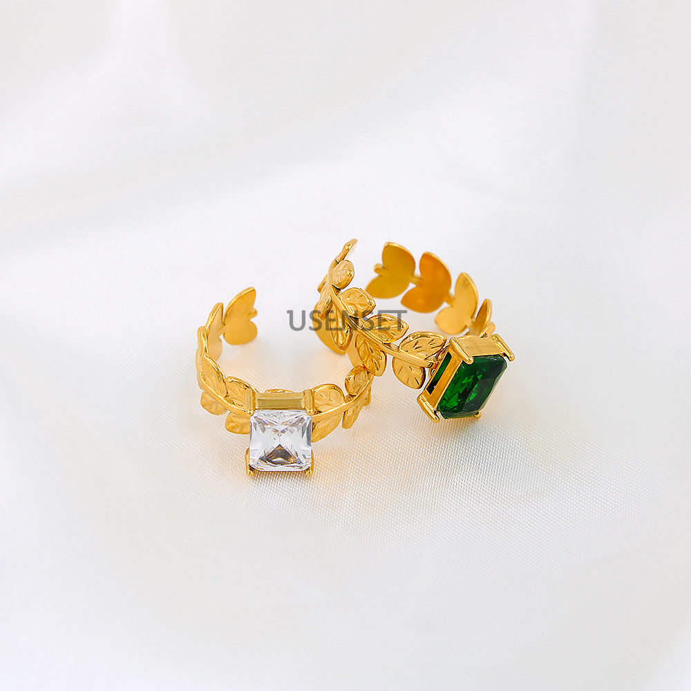 Fashion Geometric Stainless Steel Plating Open Ring 1 Piece