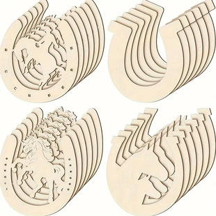 12pcs����ľ���R��δ����DIYľ�ƒ���T�f�L�����bհ׼�