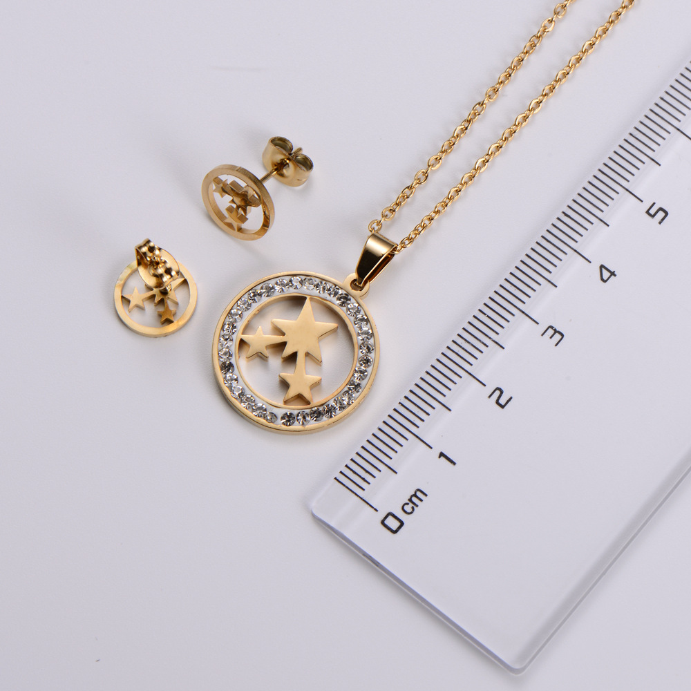 Five-pointed star ethnic style classic set jewelry wild shopping wear pendant