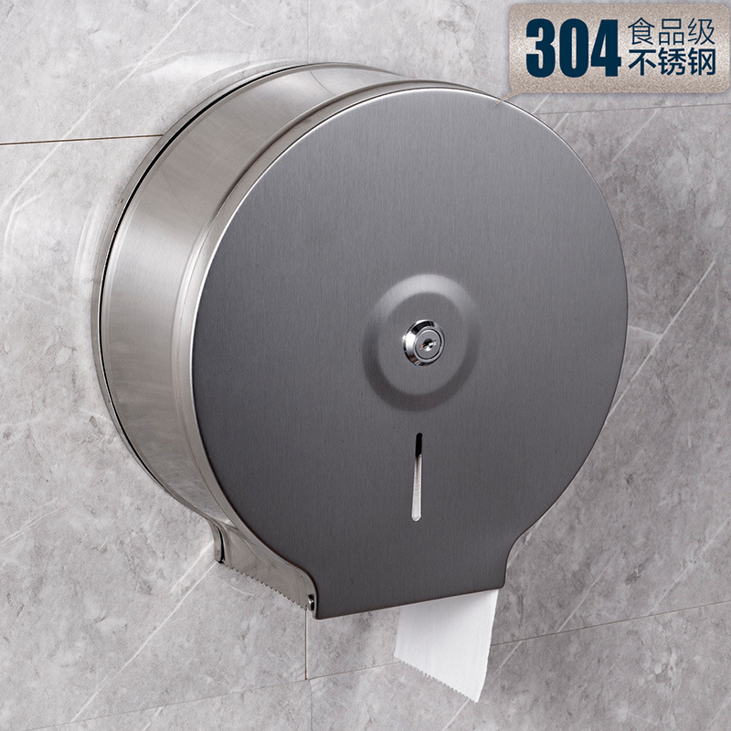 S304ステンレス製大型ペーパータオルホルダー、公共トイレ、ホテルのバスルーム用防水トイレットペーパーホルダー|undefined