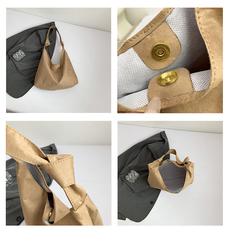 Cross-border suede large bag for women 2024 New style fashionable retro frosted tote bag for autumn and winter work and commuting bucket bag undefined