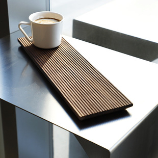 Wooden Tray Rectangular Japanese Tea Tray Household Tea Cup Black Walnut Retro Commercial Cake Fruit Tray Cup Mat