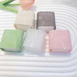 波漾纹20W充电头充电器保护套软壳 透明透黑粉古董白抹茶绿可彩绘