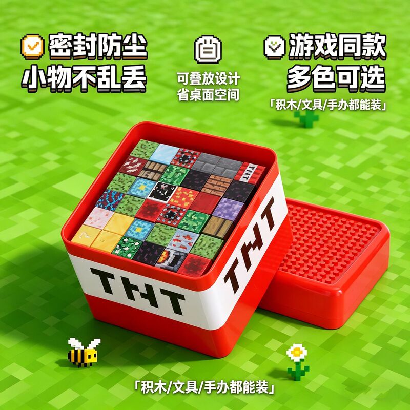 My New World Building Block Storage Box Magnetic Cube Storage Box 3D Building Block Magnetic Stress-Relief Educational Toy