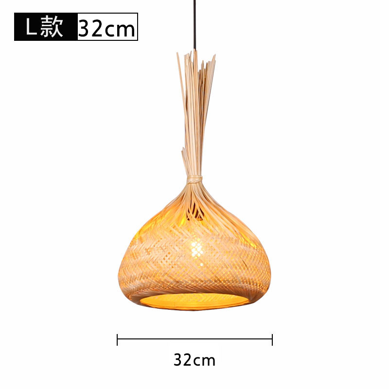 Lámpara de araña tejida de bambú Restaurante chino Lámpara de salón de té de linterna de bambú Restaurante japonés Sombrero de paja Lámpara de araña tejida de ratán B & B