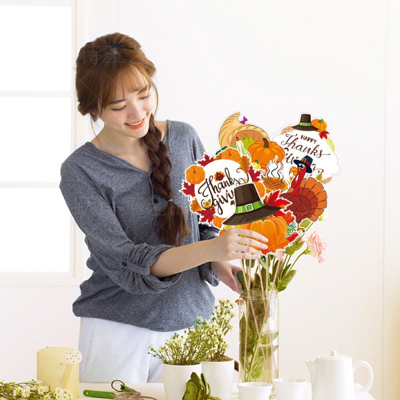 Nuevos productos festivos de Acción de Gracias Decoración de vasijas Fiesta de Cosecha Decoración Fiesta de Cumpleaños Gracias Plug-in