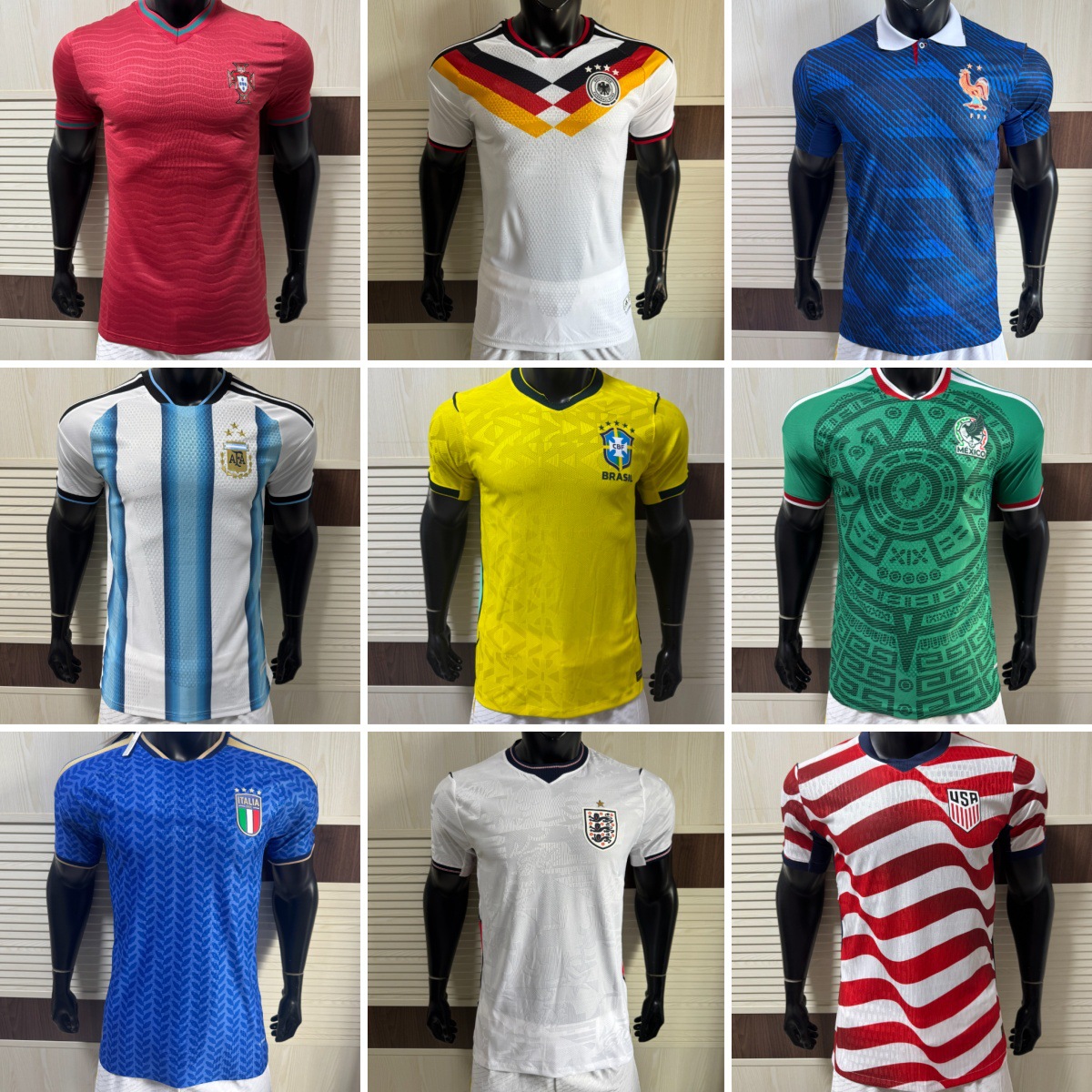 26-27球员版世界杯国家队足球服 巴西墨西哥阿根廷德国意大利球衣