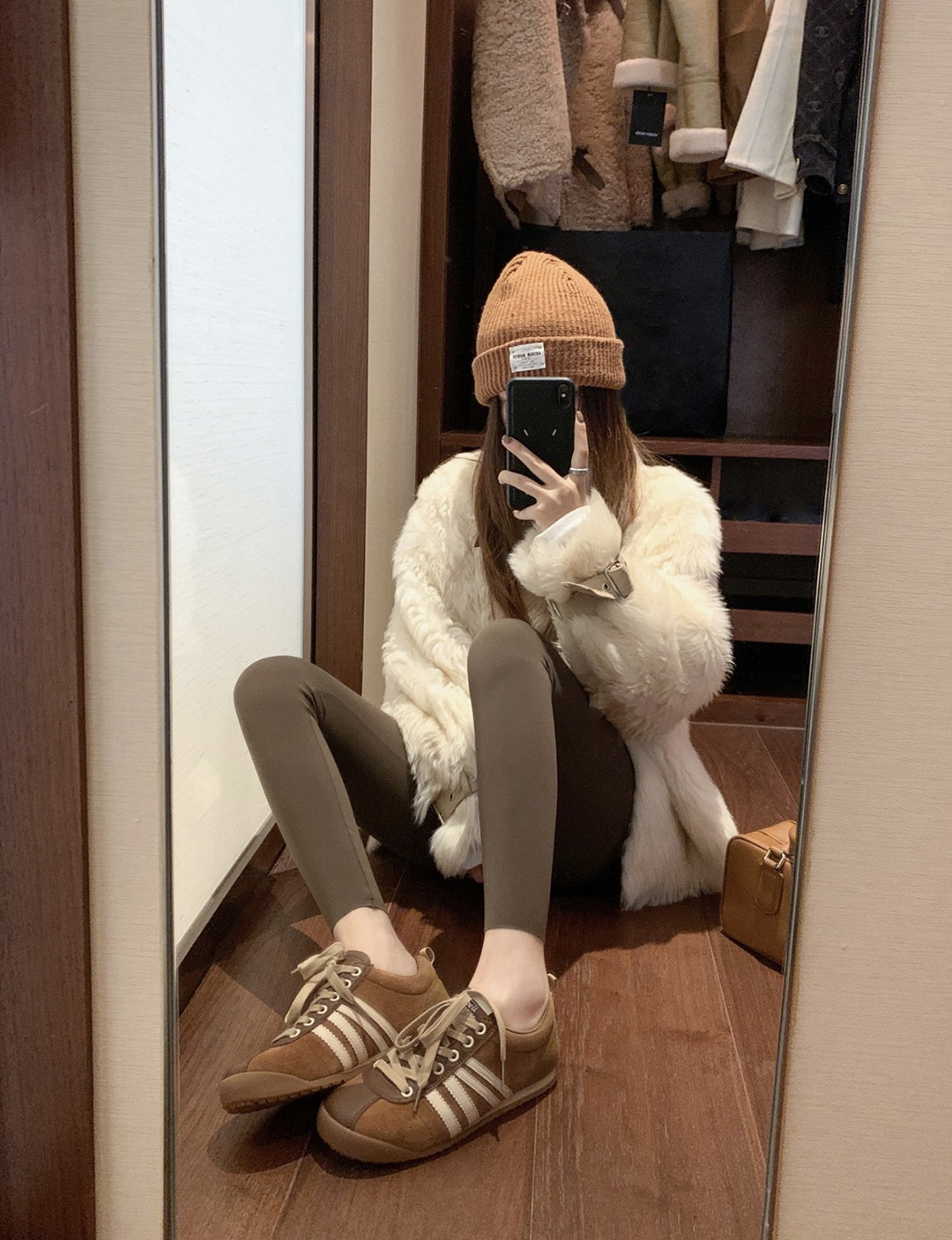 【sheii蘇茵茵】復古小姐~美拉德系帶真皮運動休閒鞋德訓鞋女板鞋