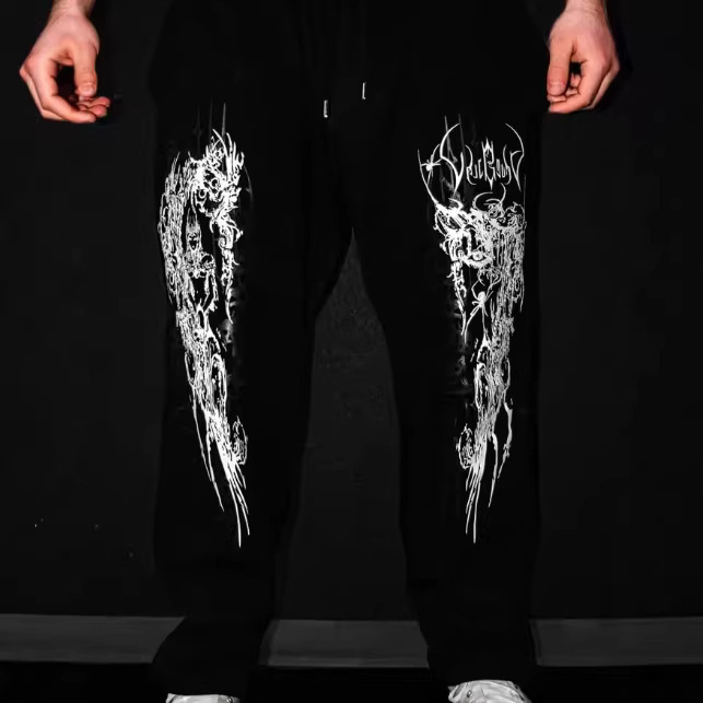 2026 American-Style Trendy Unisex Straight-Leg Pants Casual Punk Gothic Style Long Pants Trendy Brand Loose Fit 2026 American-Style Trendy Unisex Straight-Leg Pants Casual Punk Gothic Style Long Pants Trendy Brand Loose Fit