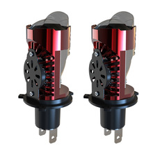 爆款A5大功率50W双光H4小透镜远近一体超亮摩托灯直插汽车LED大灯