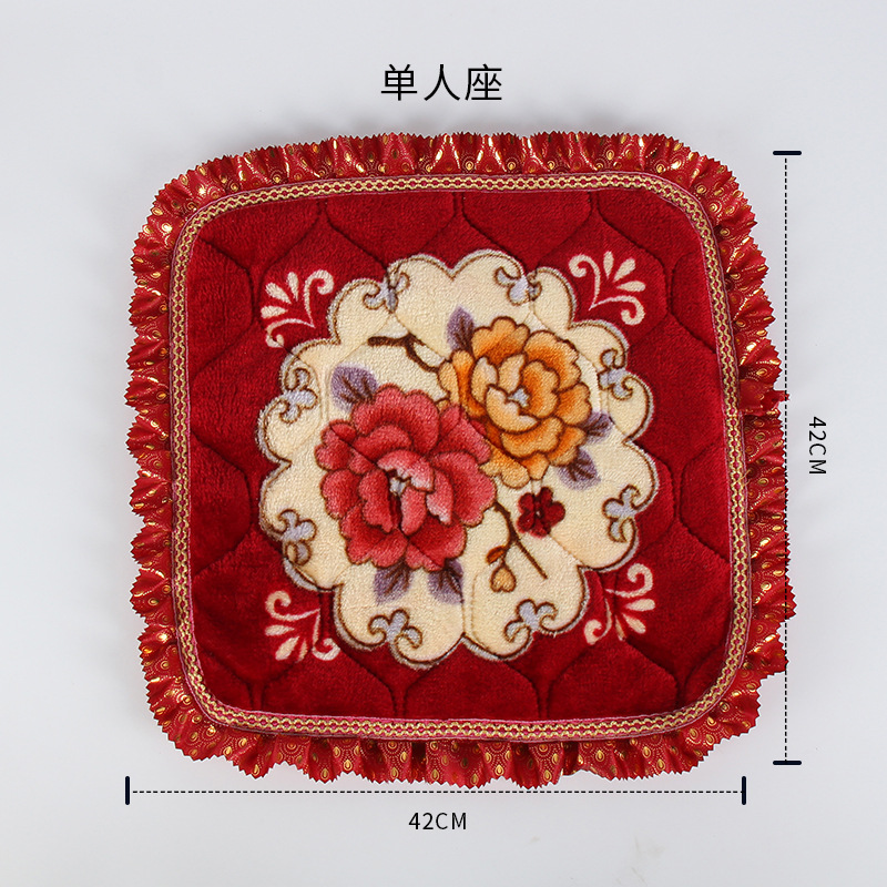 Cojín de algodón de peluche invierno estampado encaje calentamiento de algodón espeso silla cojín de cojín de cojín de comedor fábrica al por mayor