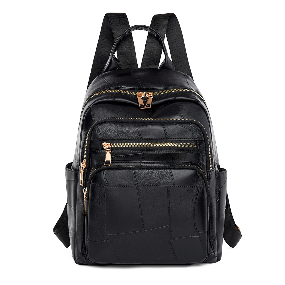 Mochila femenina 2024 nueva mochila de cuero suave simple de gran capacidad bolso ligero de moda bolso de viaje de viaje