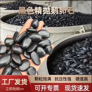 Fine Throwing Black Pebbles Landscaping Fish Tank Paving Japanese Courtyard Dry Landscape Garden Villa Landscaping Polished Black Pebbles