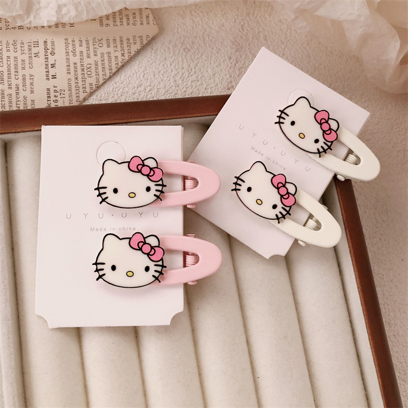 Nuevo acrílico gatito broche de pelo broche de borde broche lateral adorable dulce chica gatito pato pato broche de pelo marino