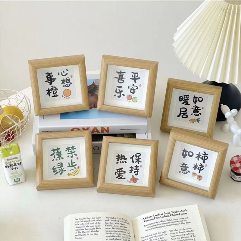 Peace and Joy Stereo Text Ornaments Photo Frame Table Creative Wooden Frame Hanging Frame Desktop Decoration Painting Calligraphy