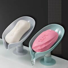 石鹸の箱の石鹸の置物の棚の家庭用の穴を開けないで吸盤式の木の葉を切って水のアイデアの石鹸の棚を切って水が溜まらないで収納します。