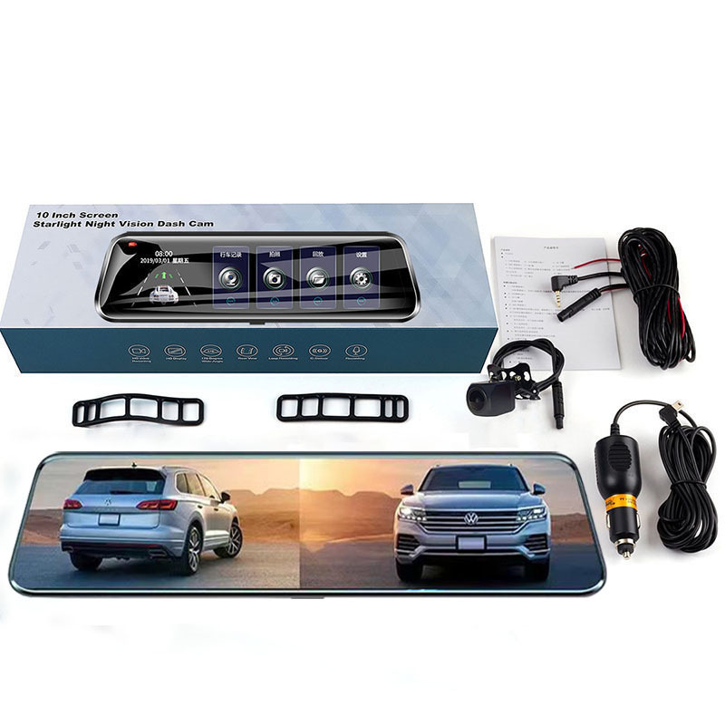 Wifi mobile phone interconnection 12 "full touch screen 4K HD driving recorder voice control night vision streaming media dual recording