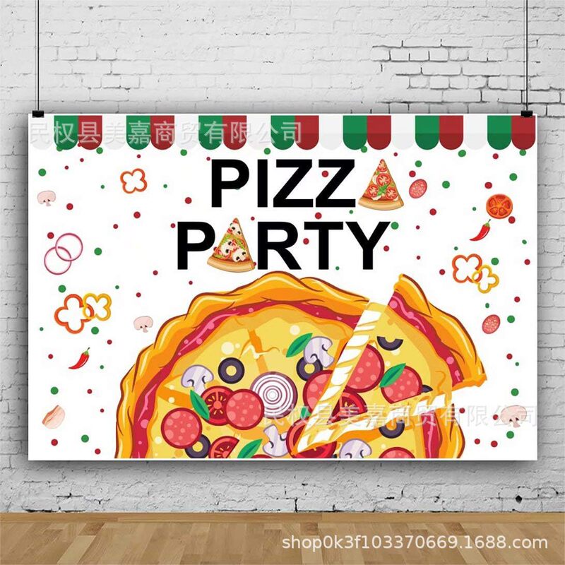 Amazon Kidsren's Birthday Pizza Background Cloth Photography Outdoor Party Party Photo Decoration Banner Hanging Cloth Props Amazon Kidsren's Birthday Pizza Background Cloth Photography Outdoor Party Party Photo Decoration Banner Hanging Cloth Props