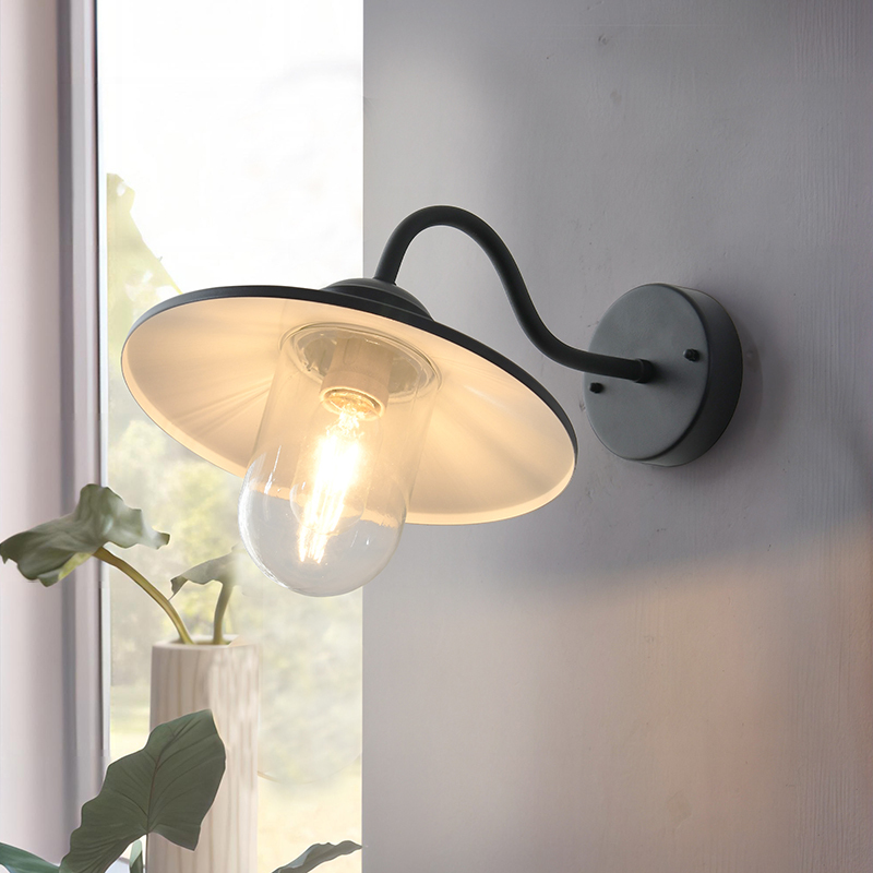 American Simple Outdoor Waterproof Wall Lamp Doorway Outdoor Balcony Terrace Exterior Wall Glass Lampshade Anti-mosquito Wall Lamp