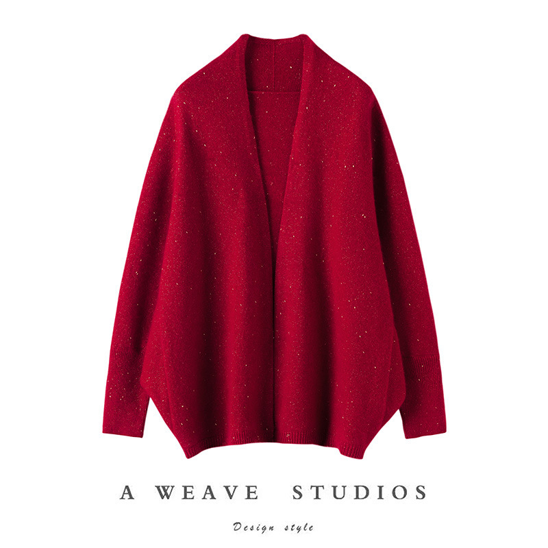 Cashmere Top, Lazy Style Autumn and Winter New Cardigan, Women's Bat-Sleeve Cape Sweater, Colorful Dot Shawl, Versatile Jacket Cashmere Top, Lazy Style Autumn and Winter New Cardigan, Women's Bat-Sleeve Cape Sweater, Colorful Dot Shawl, Versatile Jacket