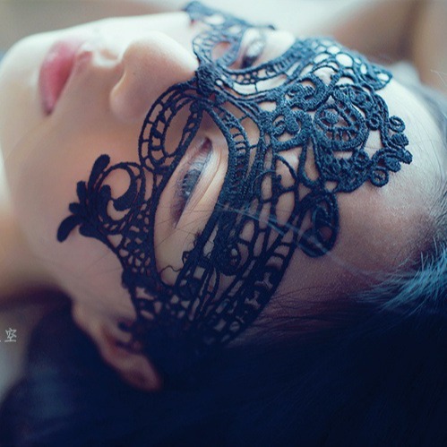 Nueva moda sexy encaje máscara encaje tejido fiesta maquillaje Navidad bola ojo máscara entrega de una sola pieza