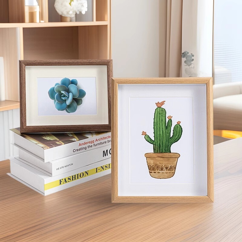 Premium Hollow Frame Display Stand with a High-End Feel, Hollow Specimen Frame 7inch 8inch 10inch Wooden Decorative 3D Frame