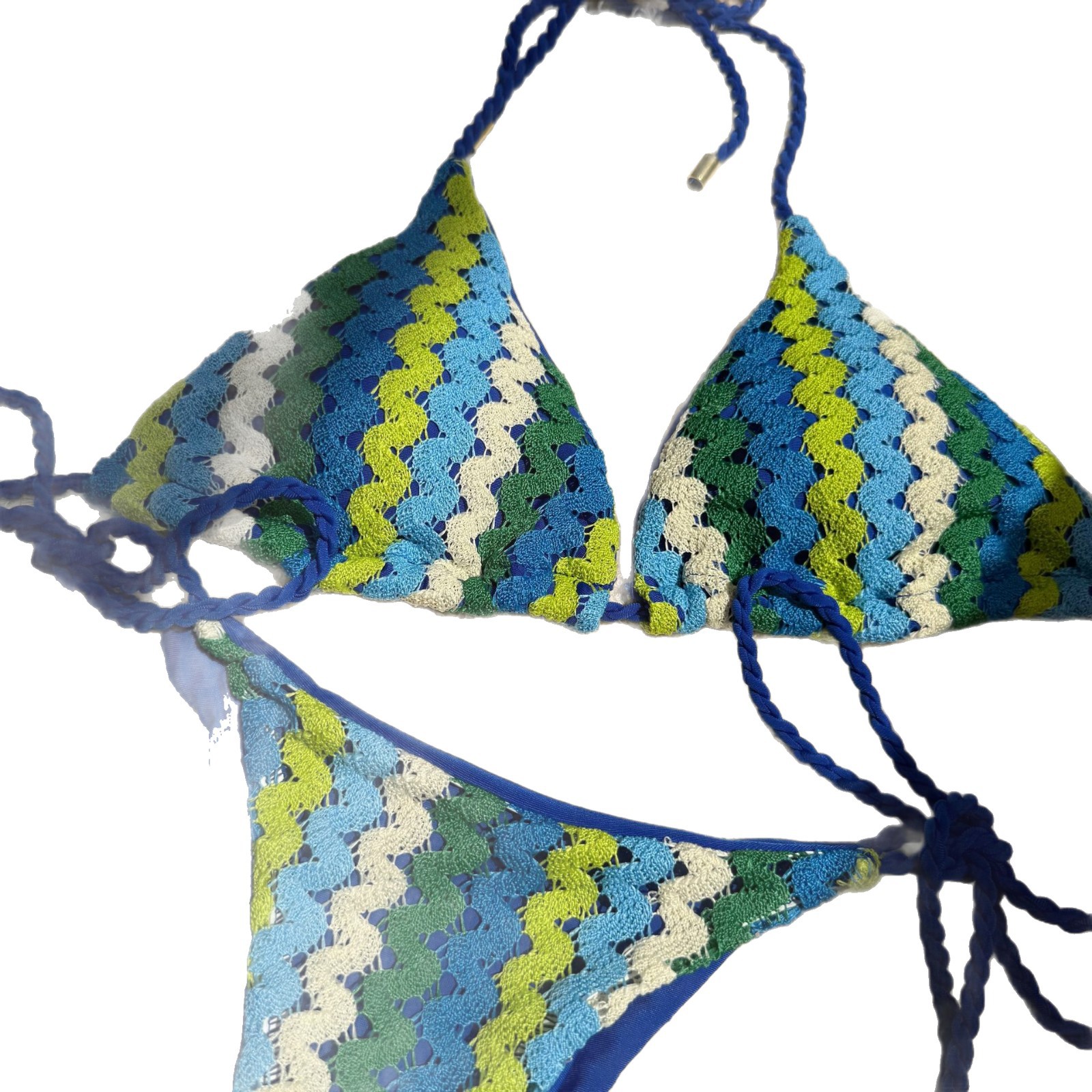 Women's Clothing Elegant Braided & Embroidered Bikini Set: Artistic Two-Piece Swimsuit For Women_ecoleips.com