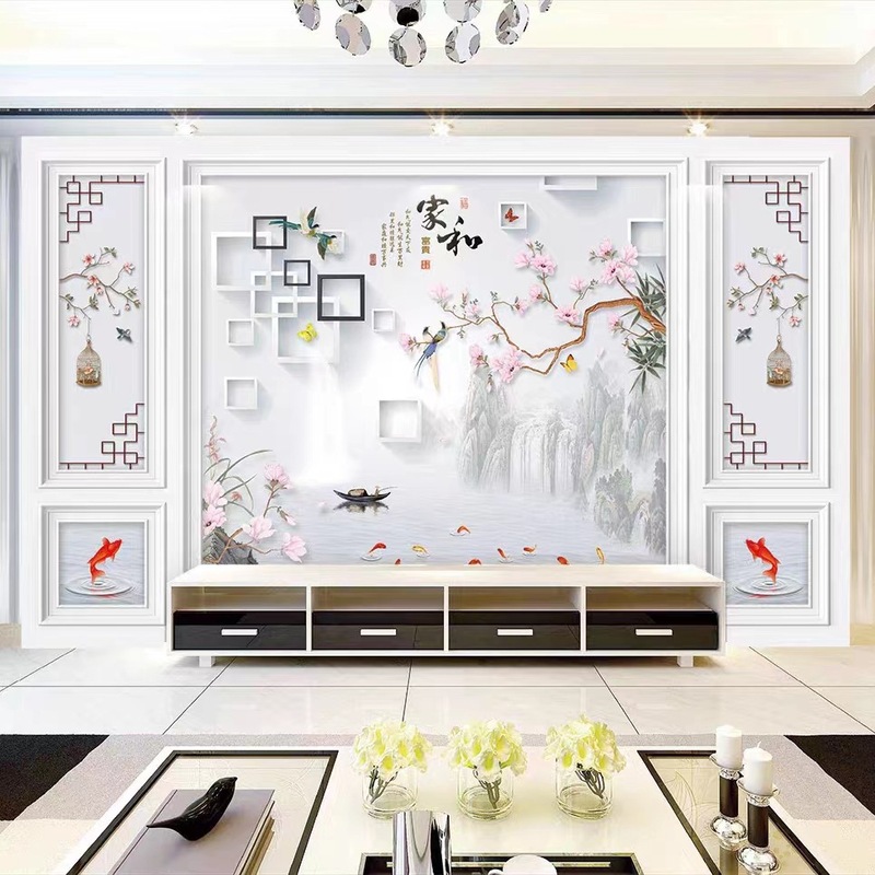 3d北欧电视背景墙布5d网红客厅卧室装饰墙画8d立体现代影视墙壁纸|undefined