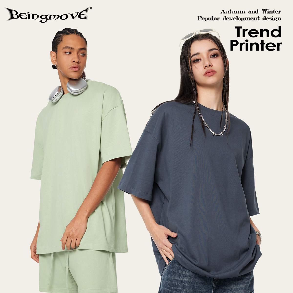 2025 marca de tendencia pesada de verano 345G básica juvenil camiseta de algodón relajada de manga corta de verano relajada