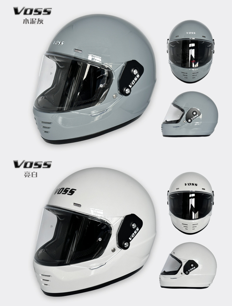 Voss New National Standard Cruise Cycling Motorcycle Electric Vehicle Full-Face Helmet Retro Motorcycle Open-Face All-Season Safety Helmet for Men and Women