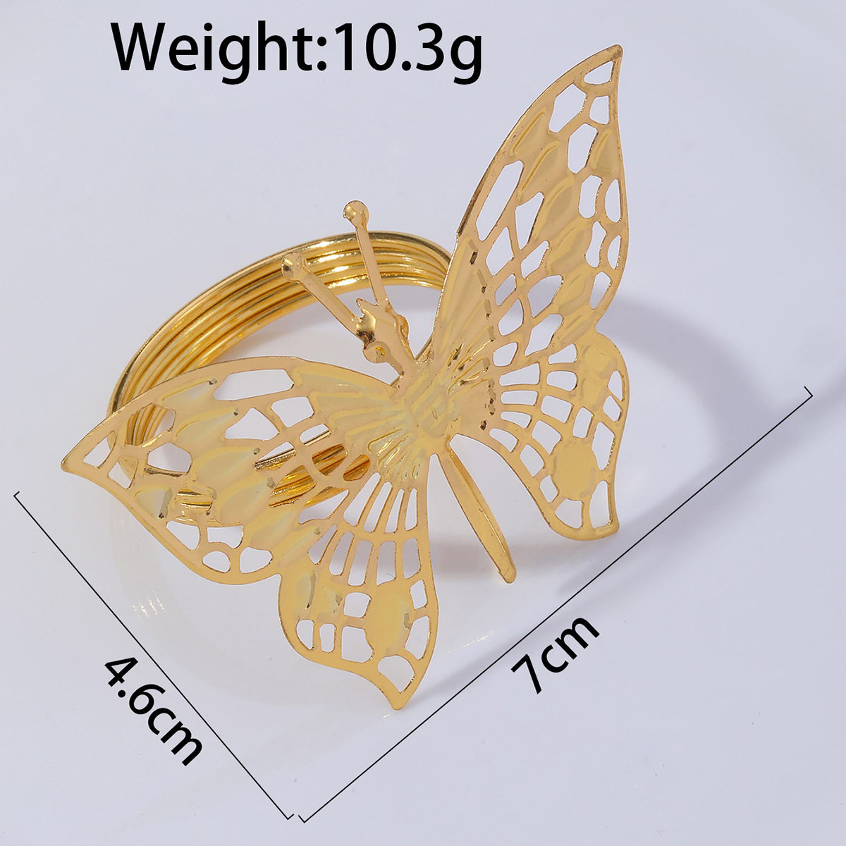 16g Weight Elegant Butterfly Iron Napkin Ring 1 Piece