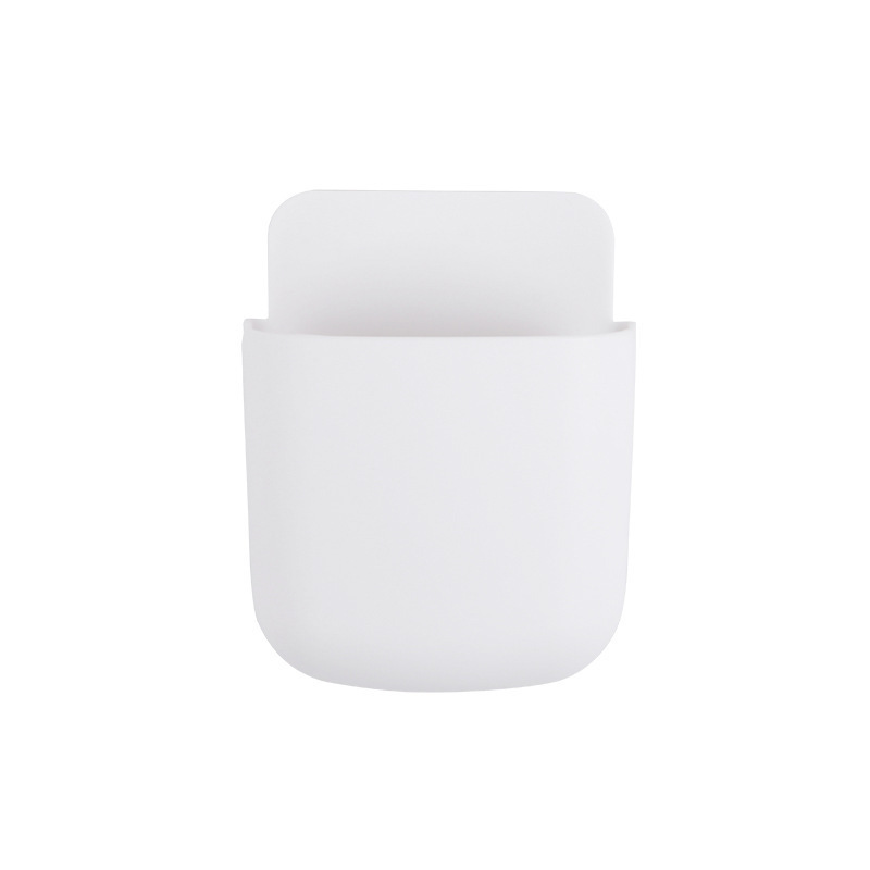 Caja de almacenamiento de control remoto montada en la pared Sala de estar Estante de almacenamiento de noche Soporte sin perforaciones Estante de almacenamiento de carga del teléfono móvil doméstico