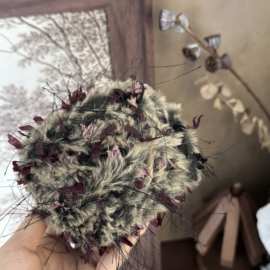 雾绒蔷薇 毛线团邓邓皮草手混线手工diy钩针编织包包发圈线