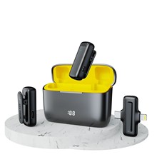 跨境J13pro无线领夹式麦克风一拖二带充电仓数显直播录音降噪话筒