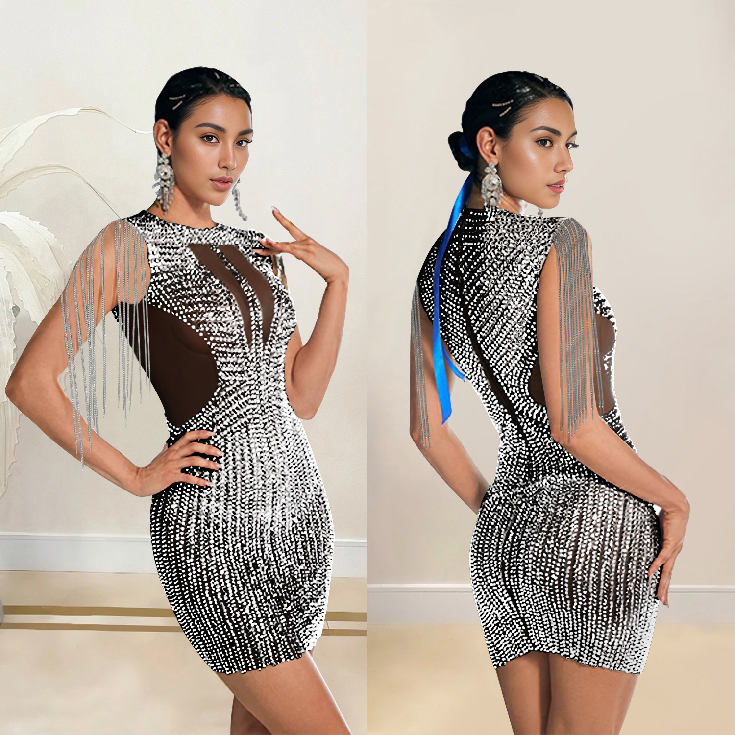 C7020 Aliexpress transfronterizo Amazon estación independiente de moda europea y americana vestidos sin mangas de perforación caliente nuevos image 4