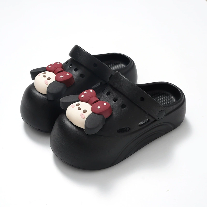 Милые летние пляжные тапочки в стиле Crocs, платформа, нескользящие дышащие сабо-мюли, год выпуска коллекции 2025, закрытый носок, подходят для уличной носки, дропшиппинг доступен