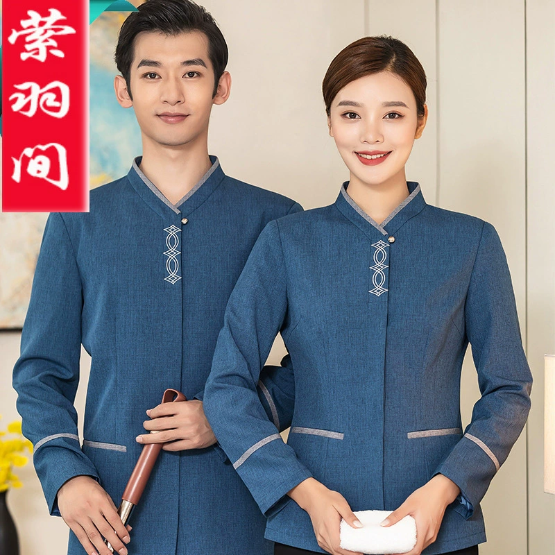 Room overall for hotel, set for work, with short sleeve