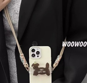 Divertido personalizado texto teléfono caso clip trasero crossbody cuerda para Apple Huawei hombres y mujeres perla cadena creativa nuevo